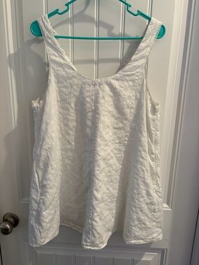 Princess Polly White Linen Scoop Neck Tank